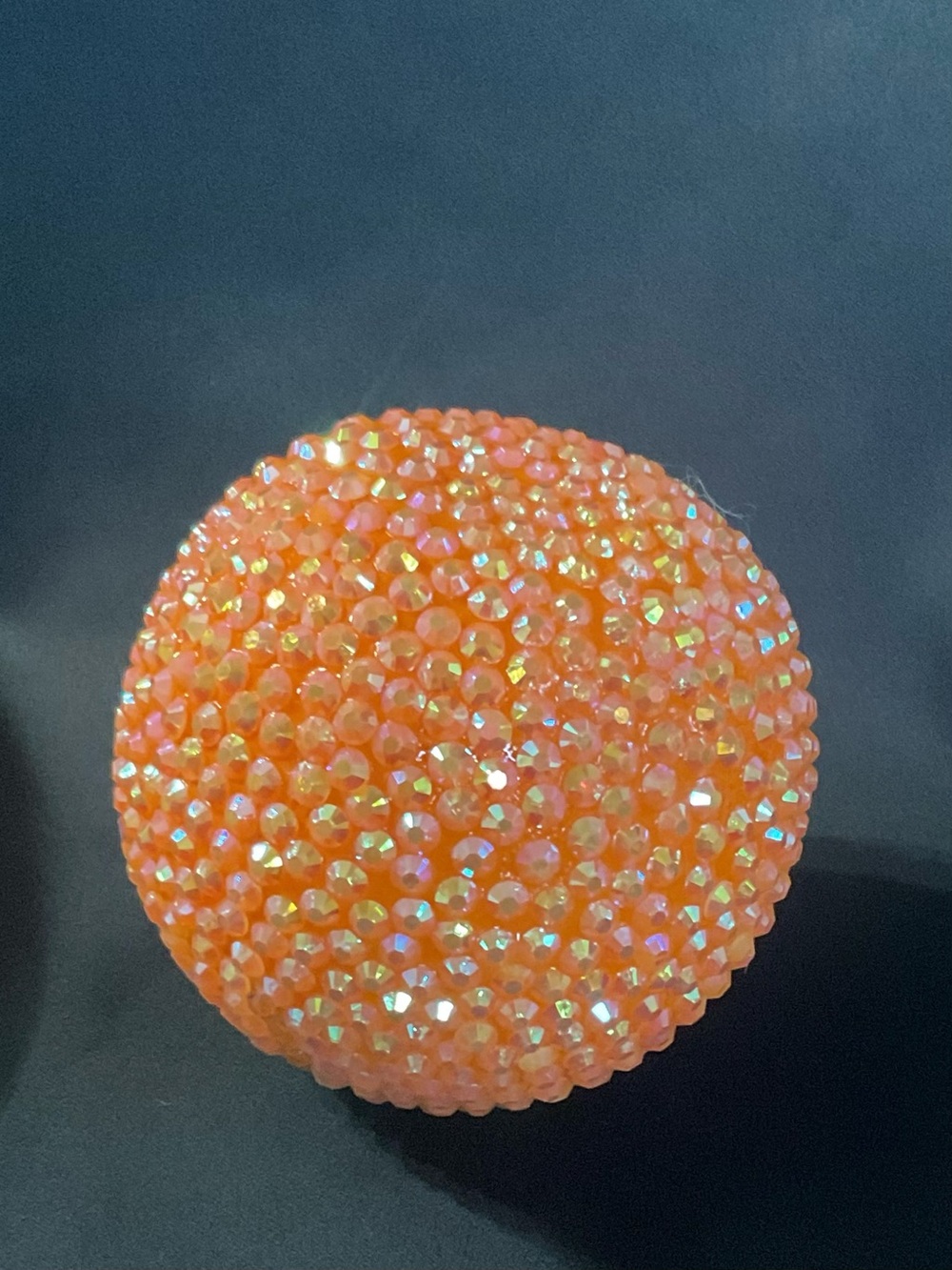 Bedazzled Rhinestone Orange Decorative Accent